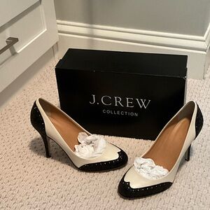 J. Crew Black and Cream Heels